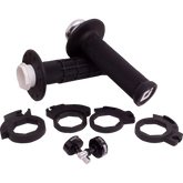 ODI Micro-X Half-Waffle v2 Lock-On Grips - Black/Silver H36MXB